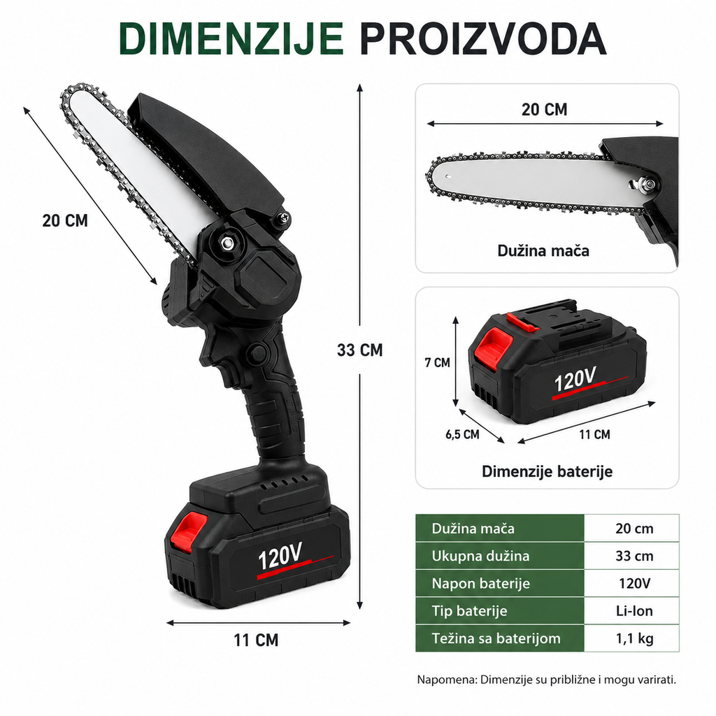 Aku testera 20cm - 120V