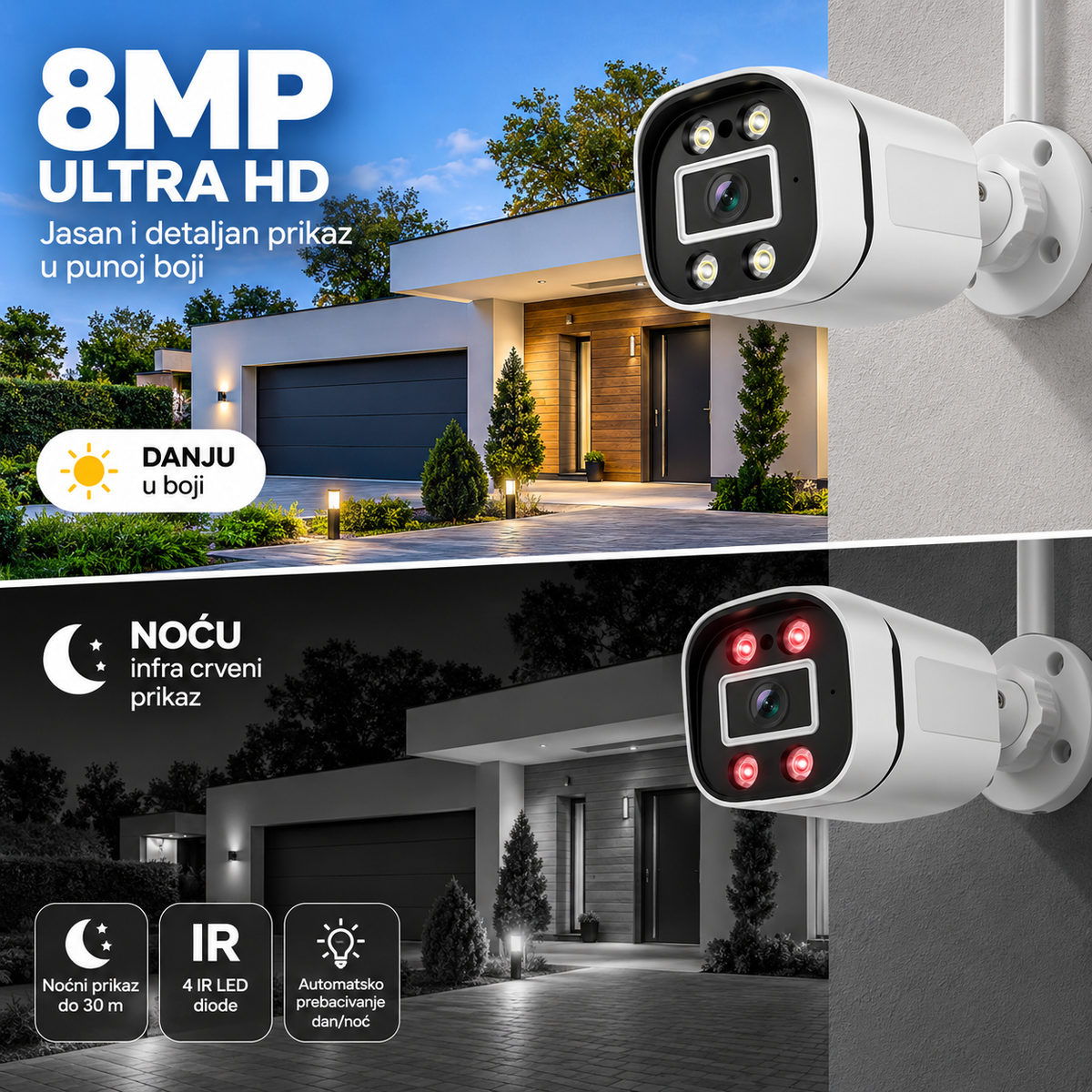 Komplet video nadzora 8MP WiFi – 8 kamera + NVR