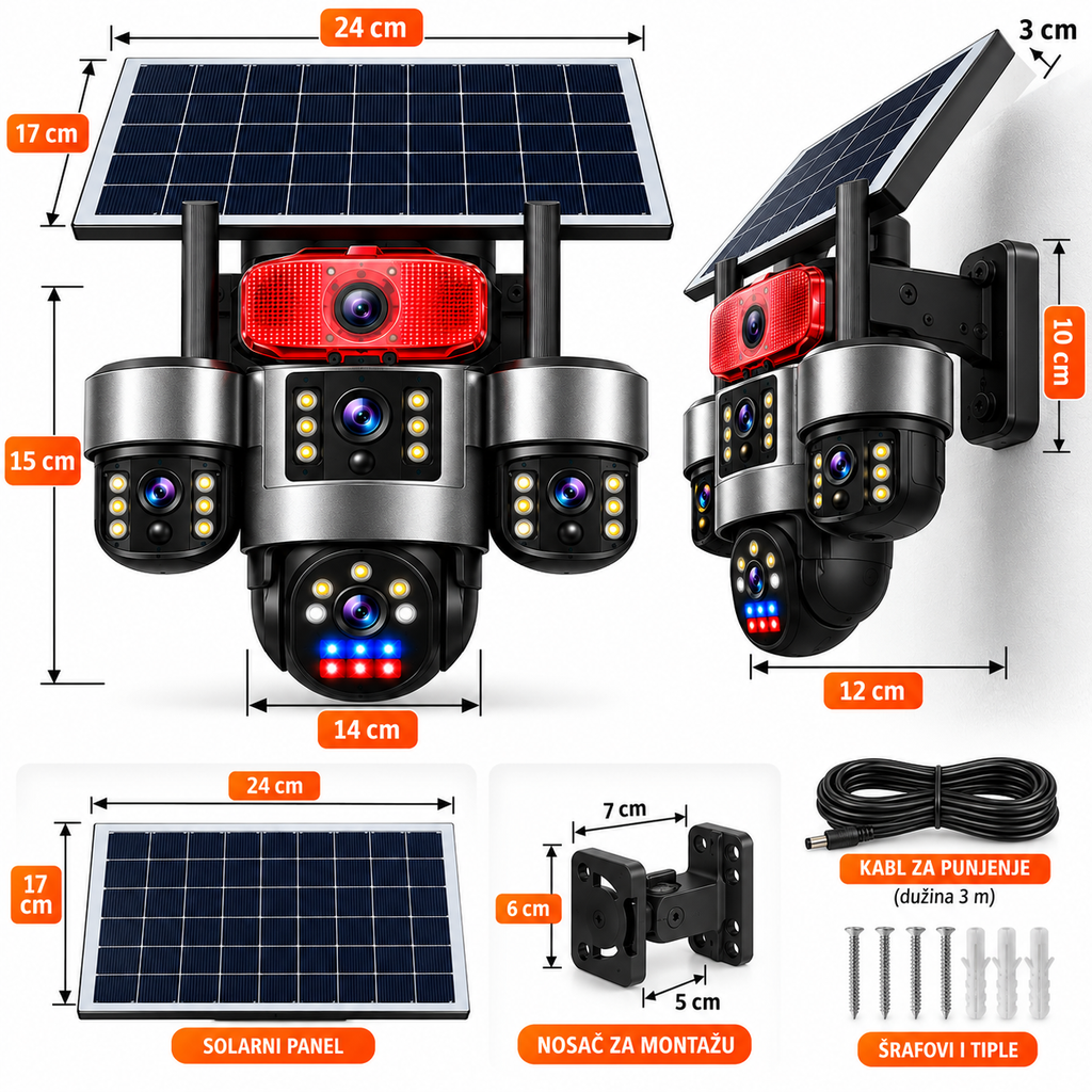 AOV 6K Solarni Sigurnosni Sistem sa Kamerama