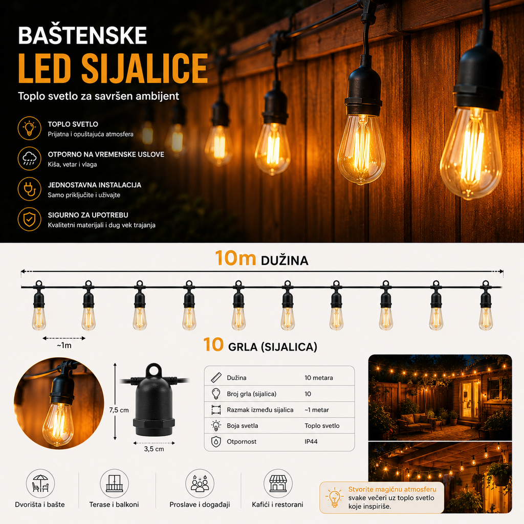 Dekorativne baštenske LED sijalice