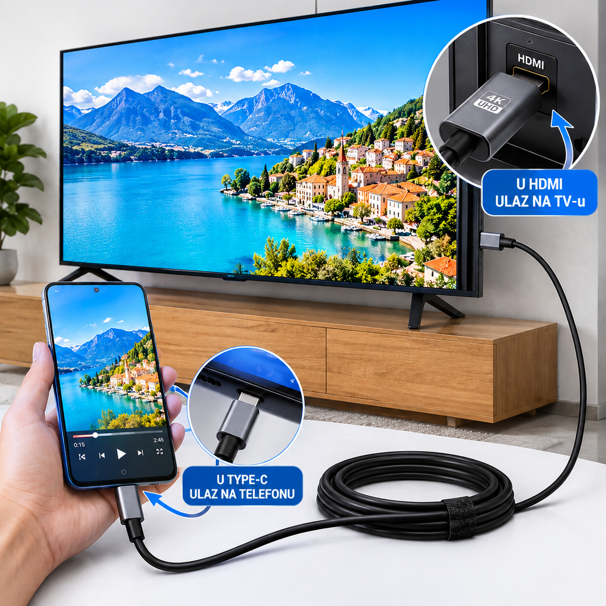 HDMI kabl Type-C